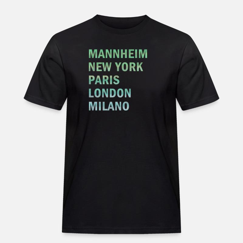 Metropole Mannheim - Männer Workwear T-Shirt - Schwarz