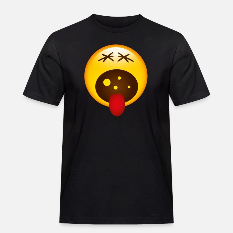 Smiley Screaming - Workwear T-Shirt for menn - svart