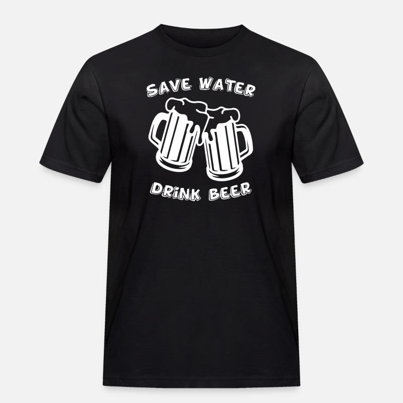 Lustiger Bier Spruch Geschenkidee Party - Männer Workwear T-Shirt - Schwarz