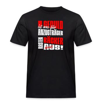 Lustiger Bäcker Spruch - Männer Workwear T-Shirt - Schwarz - Vorne - AI Model Male 178 light (178cm)