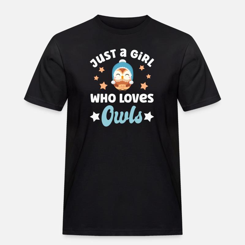 Eule Eulen - Männer Workwear T-Shirt - Schwarz