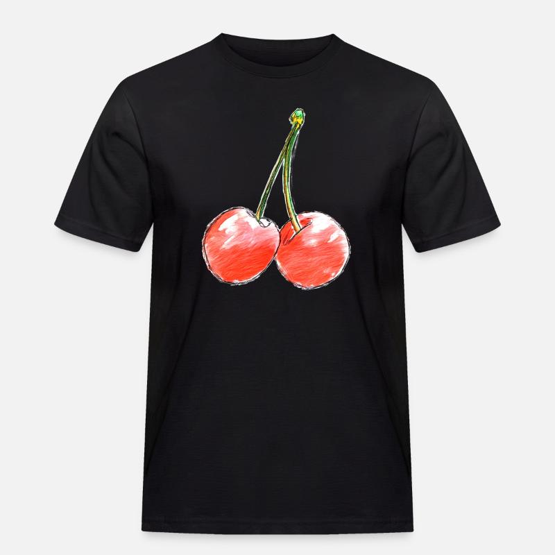 To søde kirsebær sketch - Herre Workwear T-Shirt - sort