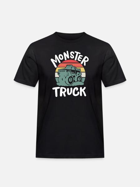 Monster Truck - Männer Workwear T-Shirt - Schwarz