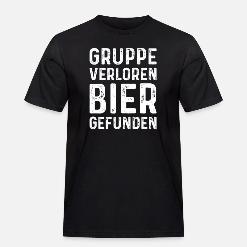 Festival Spruch Bier - Männer Workwear T-Shirt - Schwarz