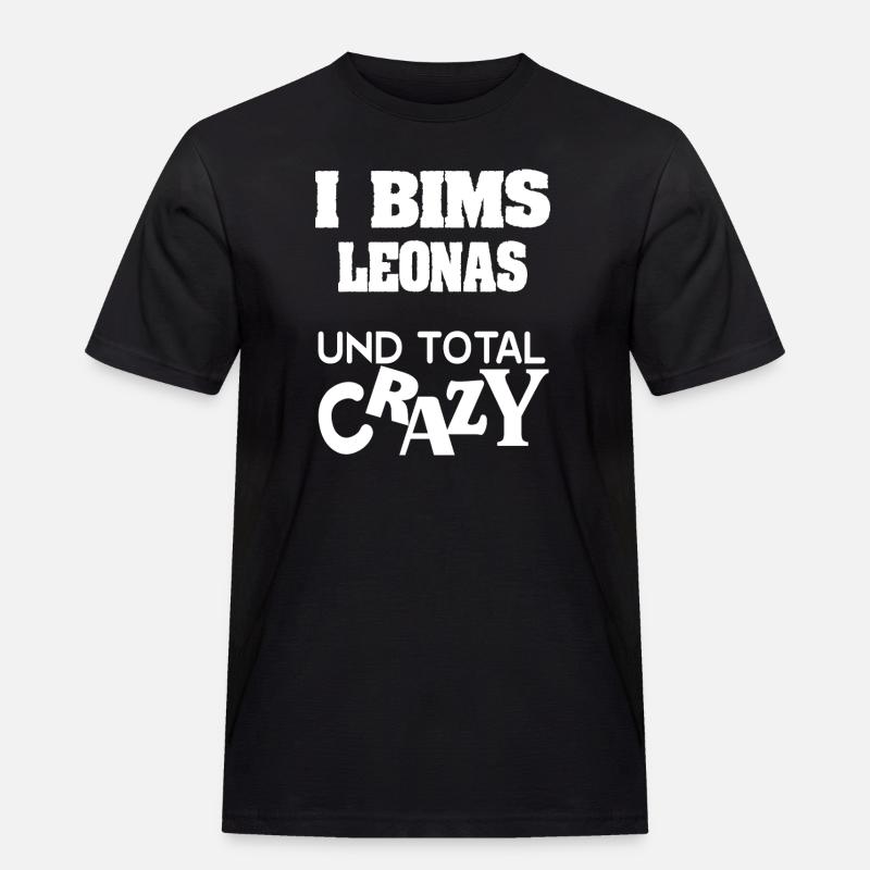 Leonas als Crazy - Männer Workwear T-Shirt - Schwarz