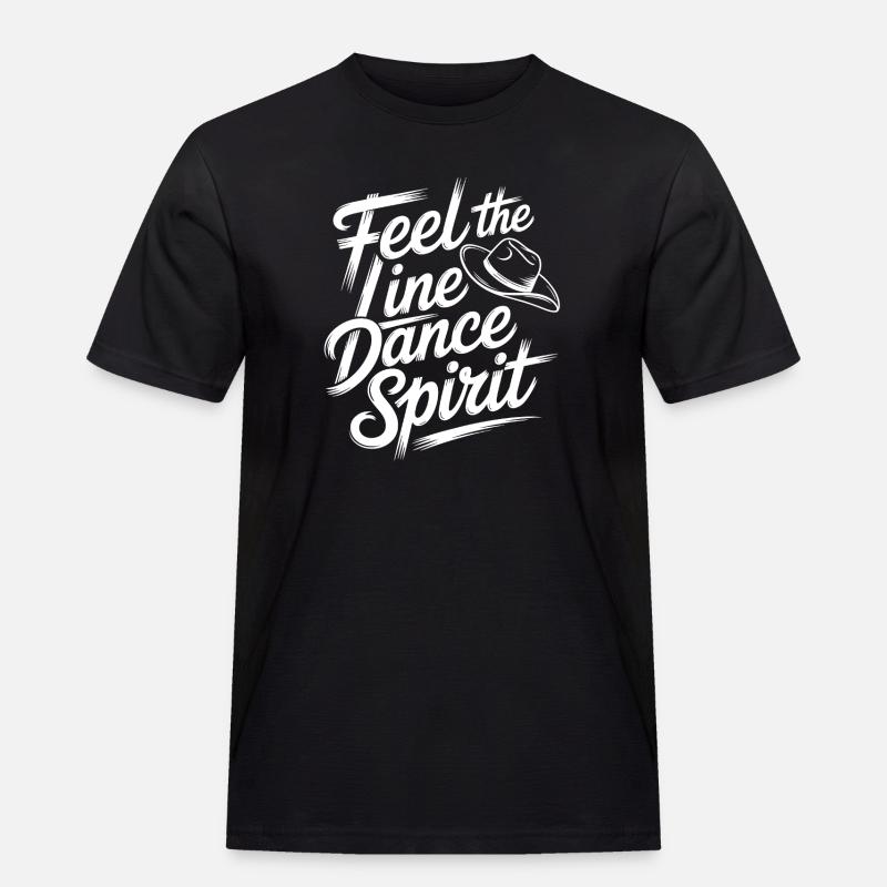 Line Dance Spirit Brush Script - Männer Workwear T-Shirt - Schwarz