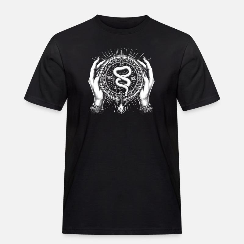 Schlangen-Hellseher - Männer Workwear T-Shirt - Schwarz