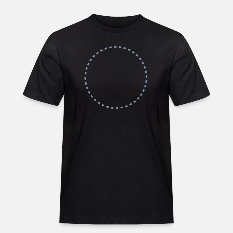 dashed_circle_1c - Männer Workwear T-Shirt - Schwarz