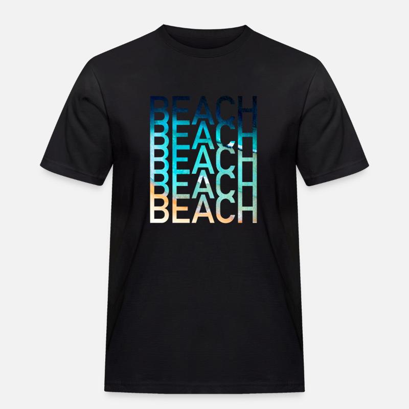 Beach Sommer - Männer Workwear T-Shirt - Schwarz