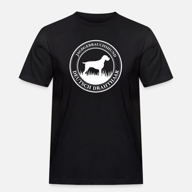 Deutsch Drahthaar Jagdgebrauchshund Jagdhunde - Männer Workwear T-Shirt - Schwarz