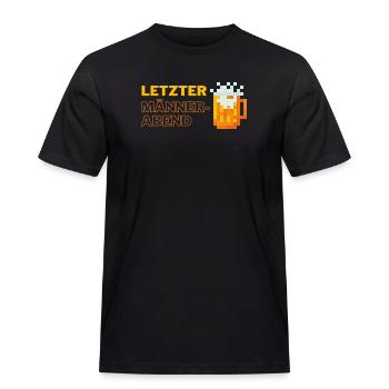 Letzter Männerabend pixel - Männer Workwear T-Shirt - Schwarz - Vorne - AI Model Male 178 light (178cm)