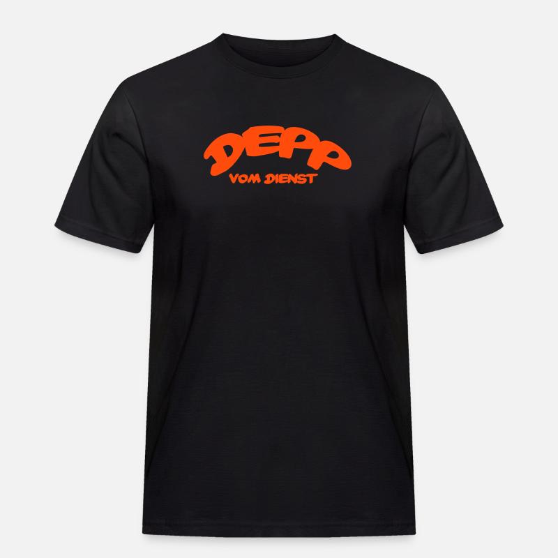 Depp Vom Dienst - Männer Workwear T-Shirt - Schwarz