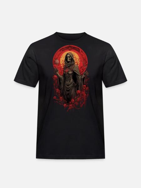 Lady Tod Sensenmann, - Männer Workwear T-Shirt - Schwarz