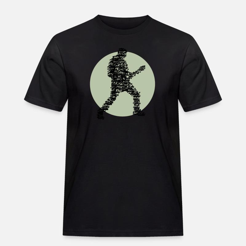guitar_player_notes_09201602 - Männer Workwear T-Shirt - Schwarz