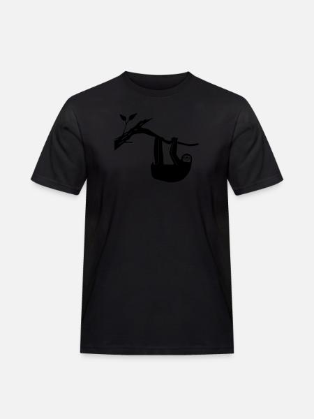 sloth - Männer Workwear T-Shirt - Schwarz
