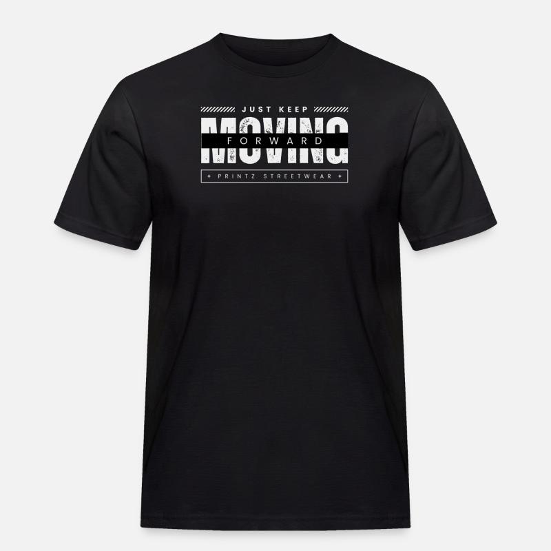 Moving Forward - Männer Workwear T-Shirt - Schwarz