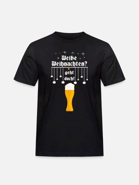 Weiße Weihnachten - Männer Workwear T-Shirt - Schwarz