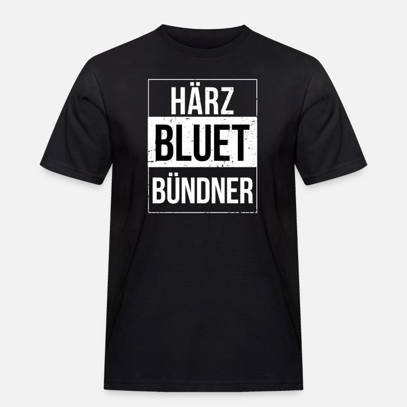 Härzbluetbündner Bündner Graubünden - Männer Workwear T-Shirt - Schwarz