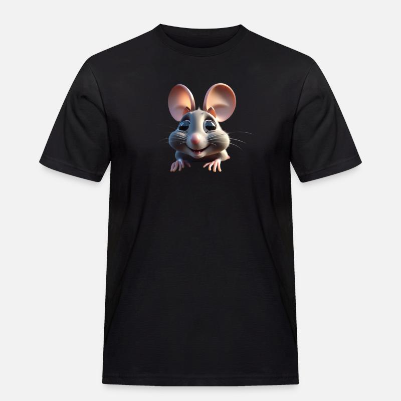 Mouse 1 - Männer Workwear T-Shirt - Schwarz
