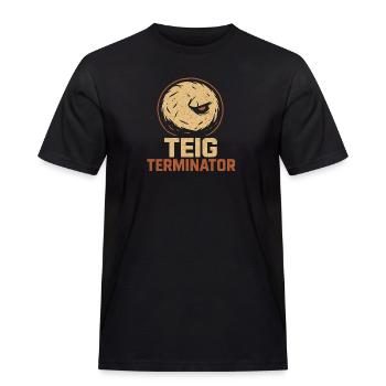 Teig Terminator Brot-Design für Knet-Held:innen - Männer Workwear T-Shirt - Schwarz - Vorne - AI Model Male 178 light (178cm)