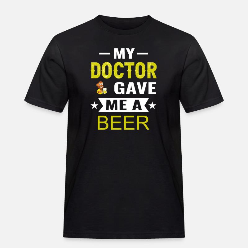 Doktor Bier - Männer Workwear T-Shirt - Schwarz