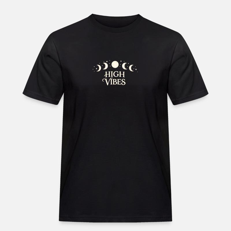 High Vibes Moon Phases Pattern - Men's Workwear T-Shirt - black