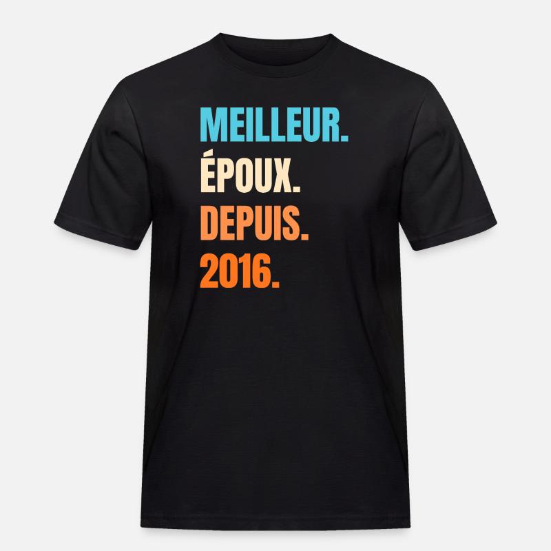Bester Ehemann seit 2016 Geschenk-Ehemann - Männer Workwear T-Shirt - Schwarz