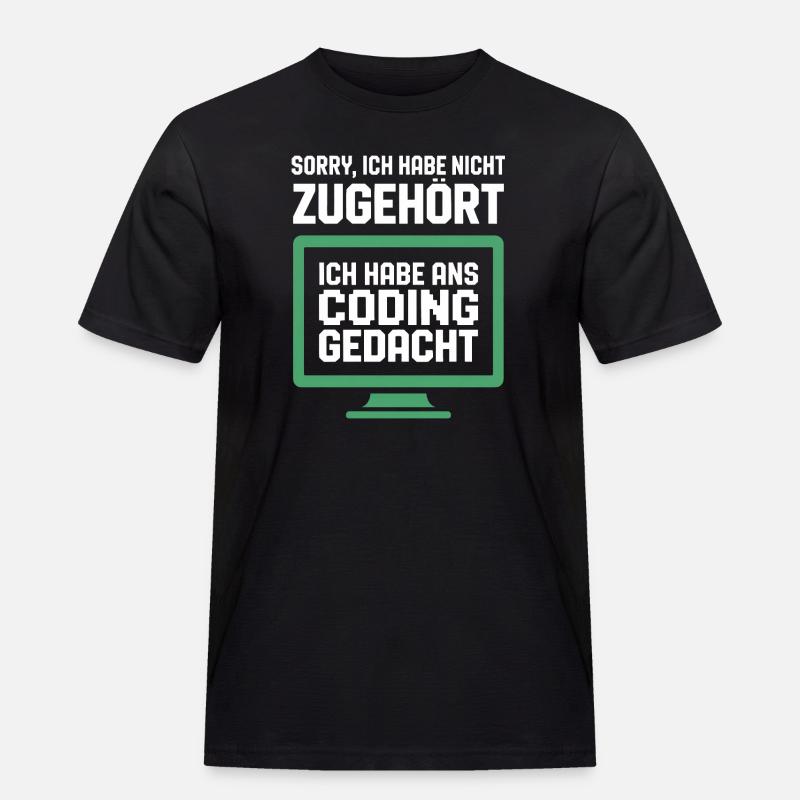 Coding Gedanke am Bildschirm - Männer Workwear T-Shirt - Schwarz