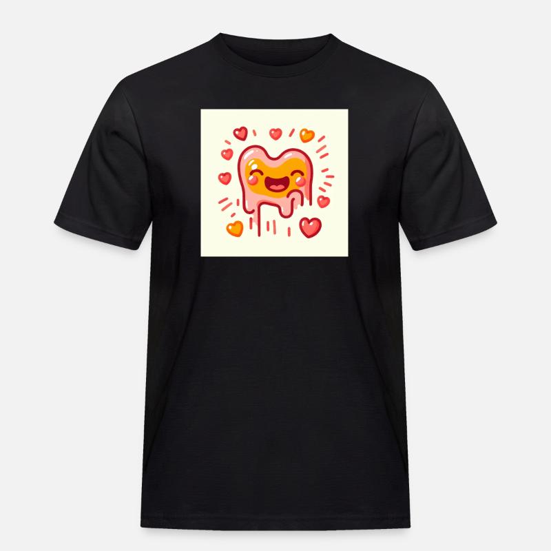 Bespritztes eisiges Herz - Männer Workwear T-Shirt - Schwarz