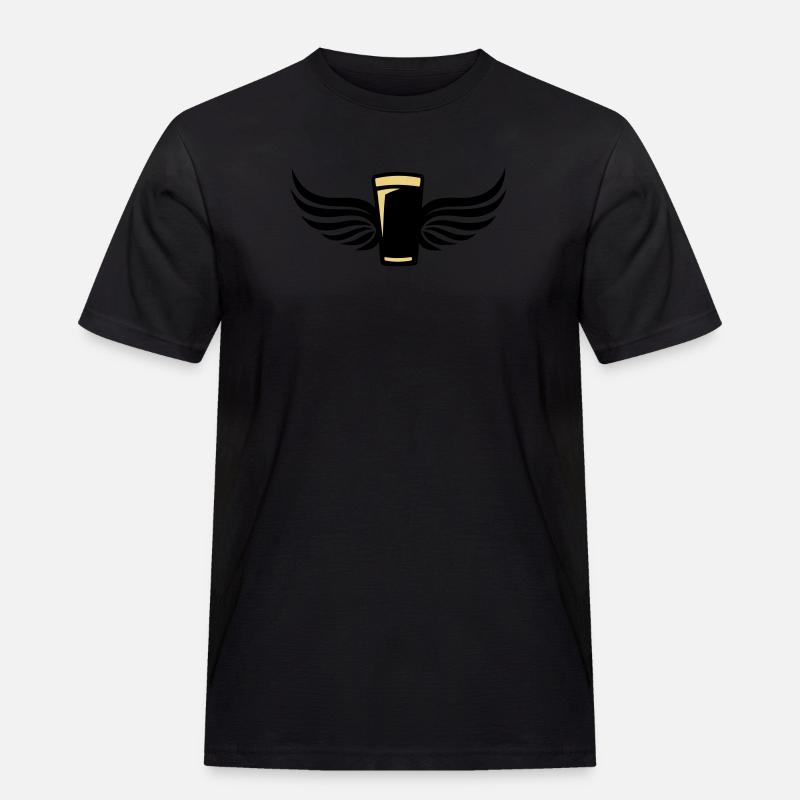 Bierflügel 2c - Männer Workwear T-Shirt - Schwarz