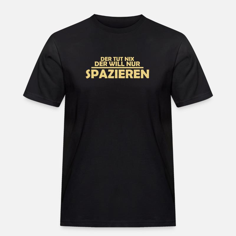 spazieren - Männer Workwear T-Shirt - Schwarz