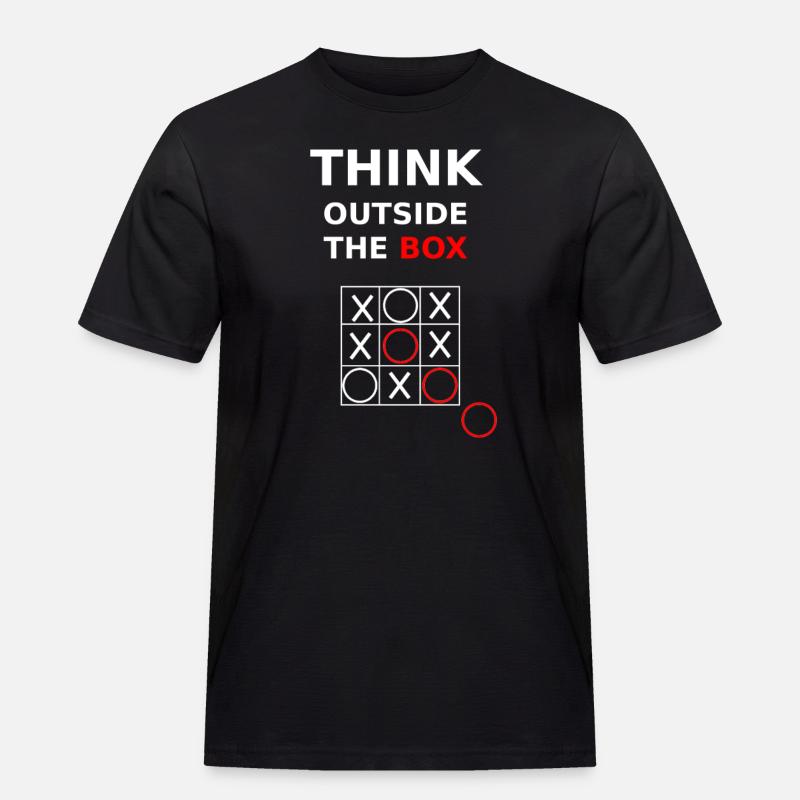 Think Outside the Box - Männer Workwear T-Shirt - Schwarz