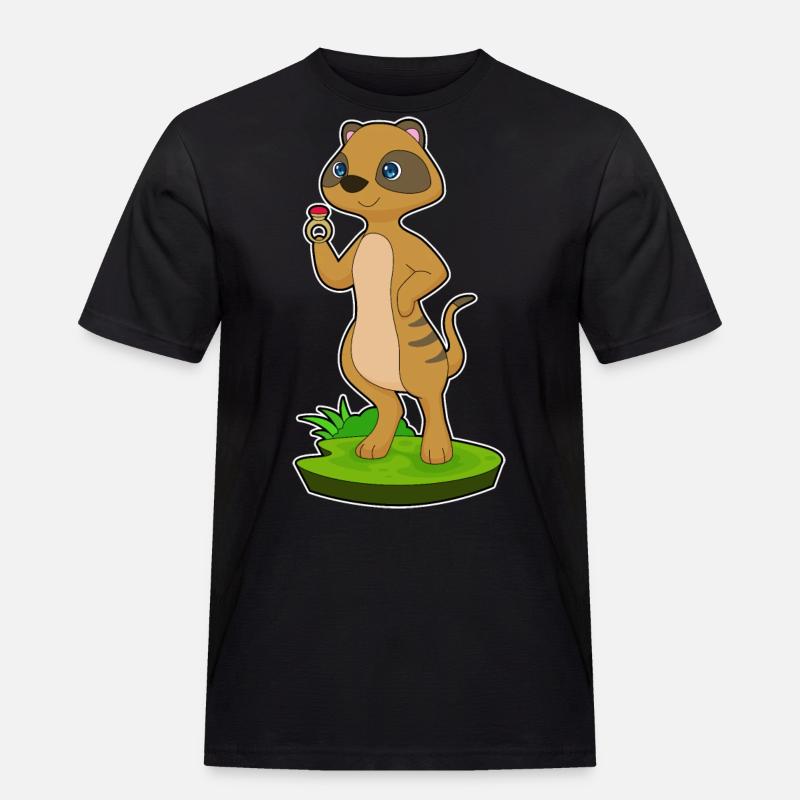 Erdmännchen Ring - Männer Workwear T-Shirt - Schwarz