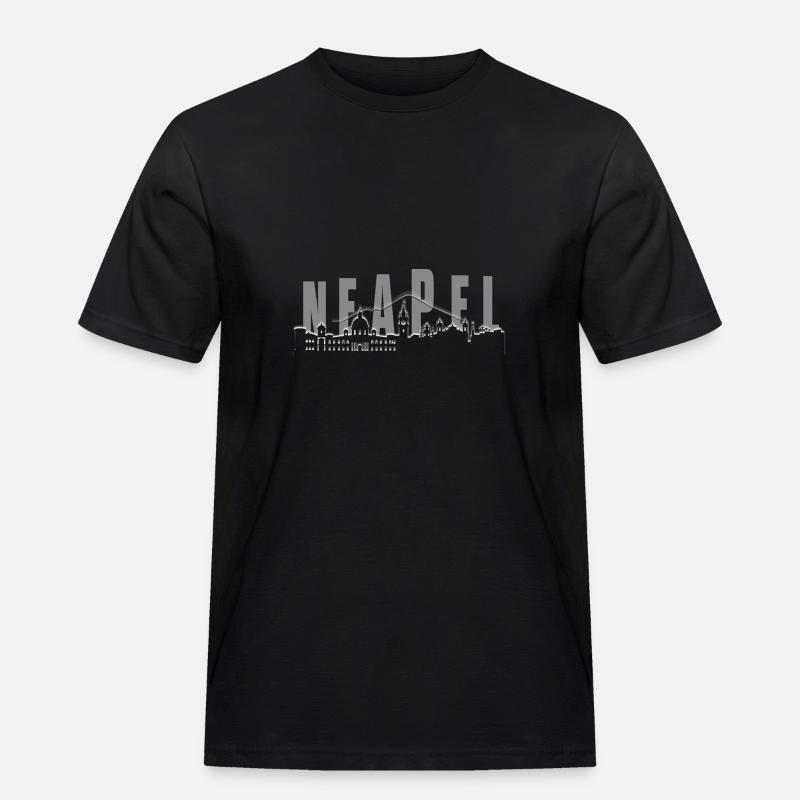 Neapel Skyline - Männer Workwear T-Shirt - Schwarz