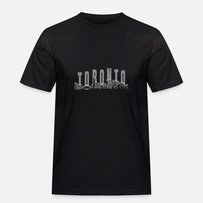 Toronto Skyline - Männer Workwear T-Shirt - Schwarz