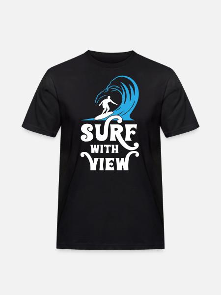 Surfing with View - Men's Workwear T-Shirt - black