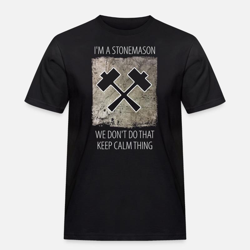 Steinmetz Steinbildhauer Spruch - Männer Workwear T-Shirt - Schwarz