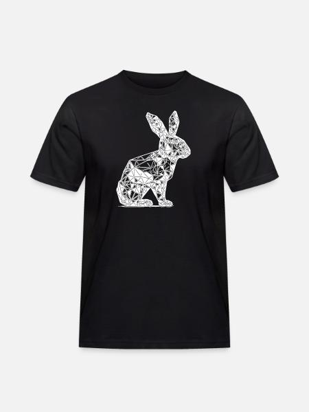Geometric Lines Rabbit Rabbit Head - Men's Workwear T-Shirt - black