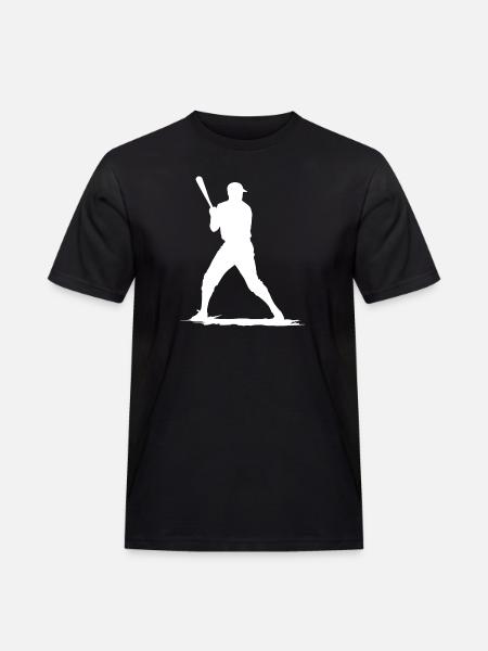 Baseball player with baseball bat - Men's Workwear T-Shirt - black