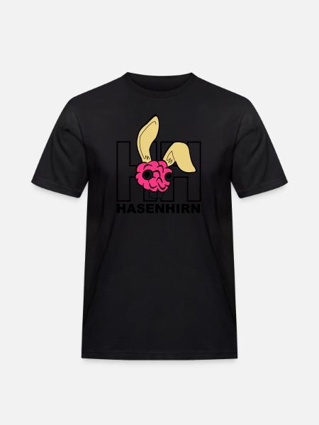Hasenhirn - Männer Workwear T-Shirt - Schwarz