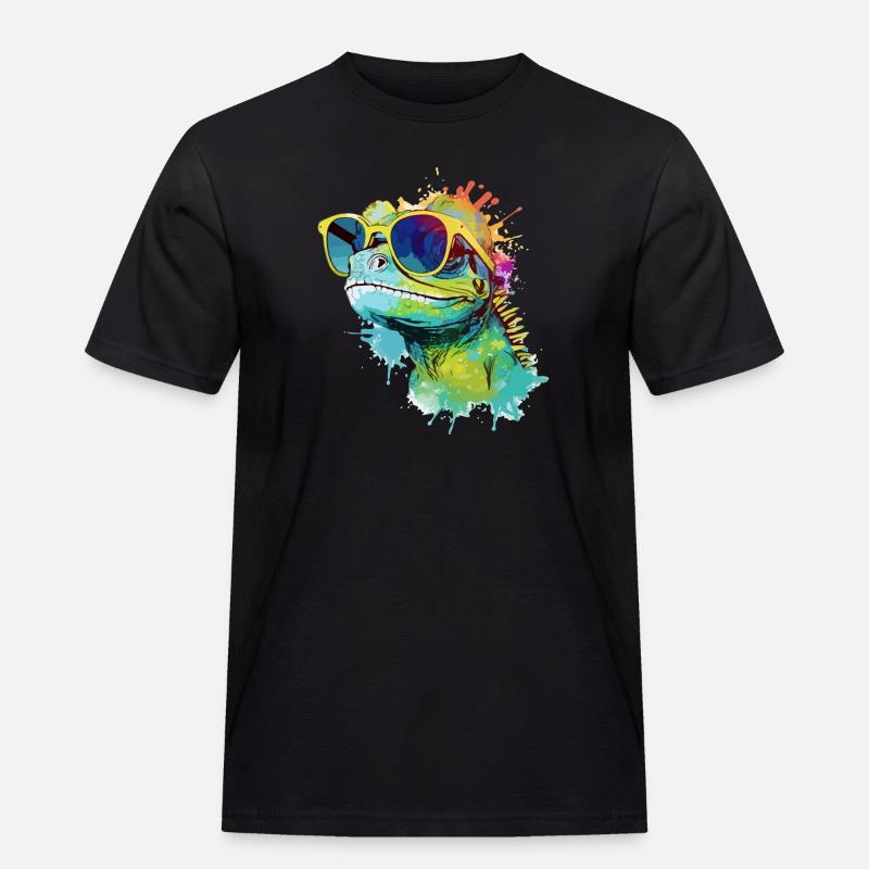 Doko die Eidechse - Männer Workwear T-Shirt - Schwarz