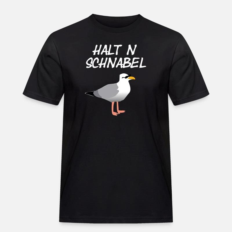 Coole Möwe - Männer Workwear T-Shirt - Schwarz