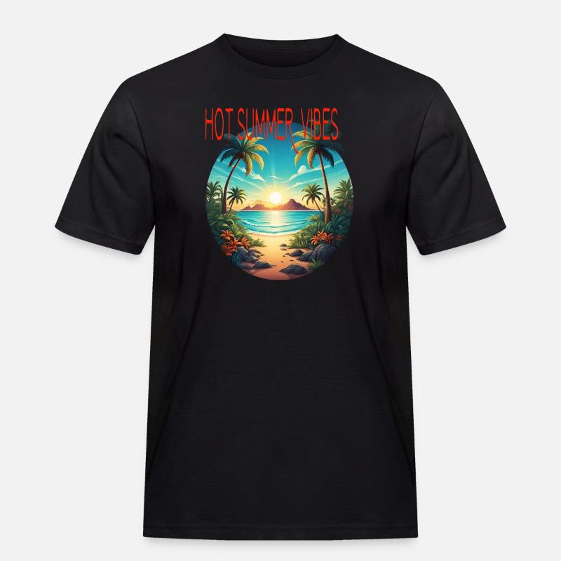 hot summer vibes - Männer Workwear T-Shirt - Schwarz
