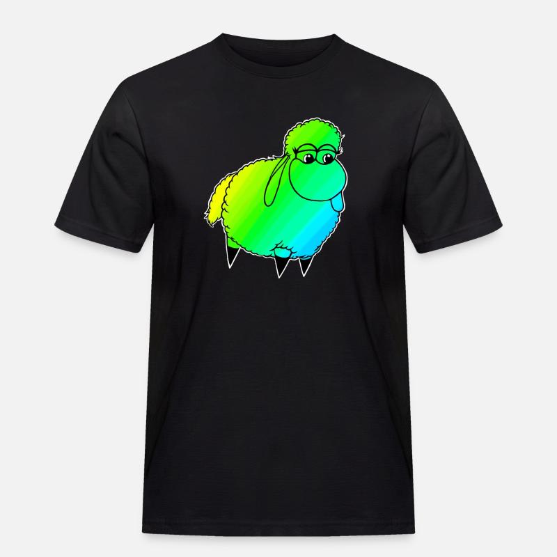 Wolly Sheeeepling Retro wave - Männer Workwear T-Shirt - Schwarz