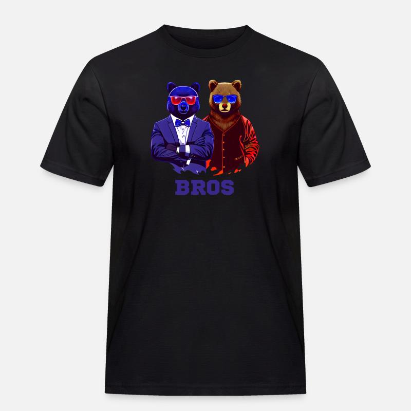 coole bros brüder bären - Männer Workwear T-Shirt - Schwarz
