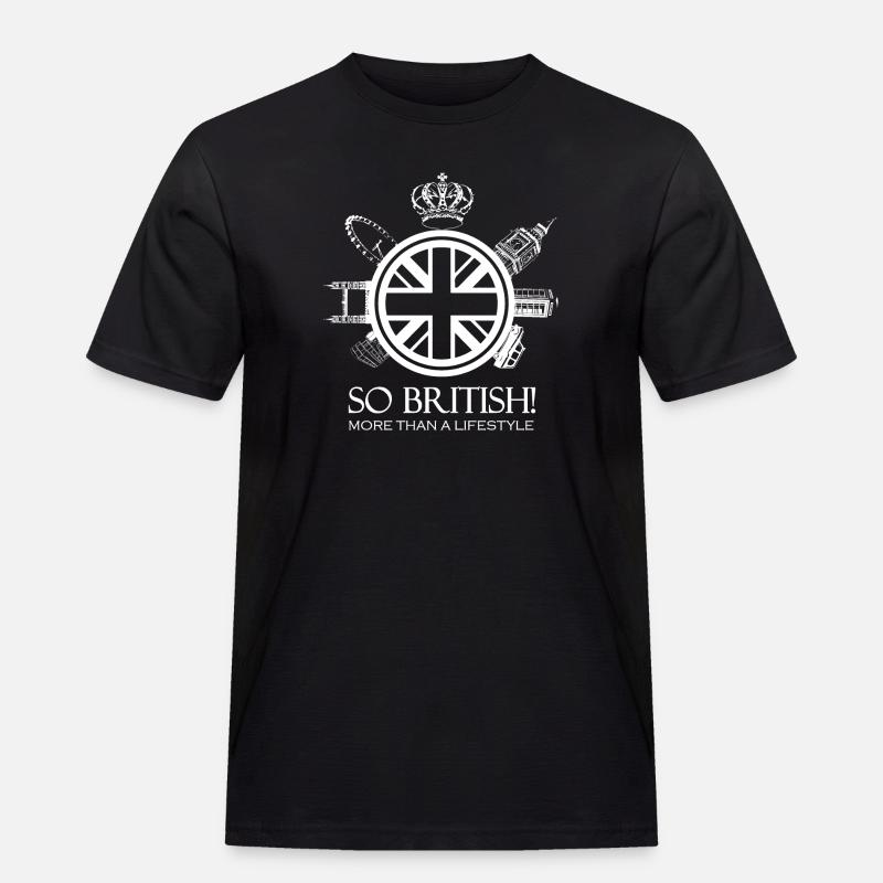 SO BRITISH Weiße Version - Männer Workwear T-Shirt - Schwarz