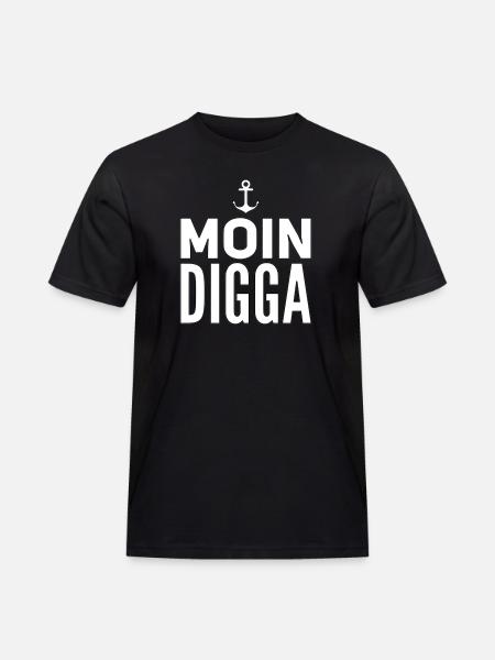 Moin Digga Hamburg - Men's Workwear T-Shirt - black