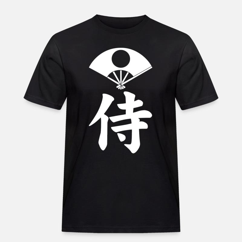 Samurai-Emblem des Satake-Clans (weiß) - Männer Workwear T-Shirt - Schwarz