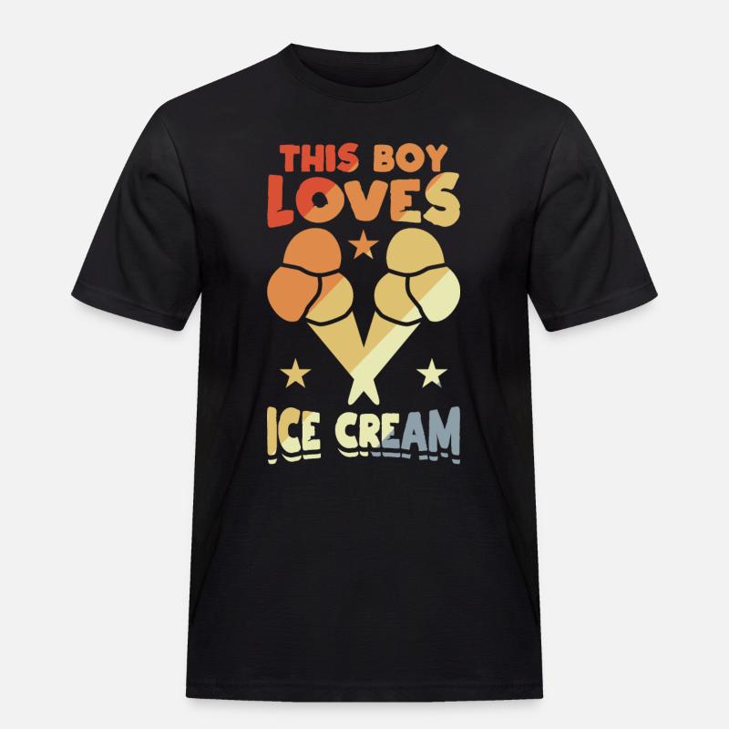 Dieser Junge liebt Eiscreme - Männer Workwear T-Shirt - Schwarz