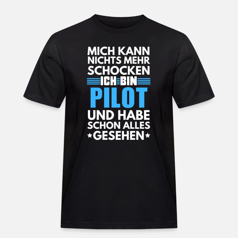 Nicht schockbarer Pilot - Männer Workwear T-Shirt - Schwarz